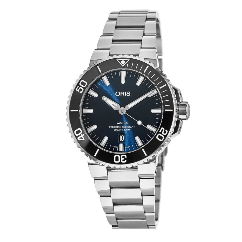 【ORIS 豪利時】01 733 7730 4135-07 8 24 05PEB  Aquis 時間之海系列 日期顯示 單向旋轉錶圈 夜光 藍寶石水晶玻璃鏡面 機械 手錶