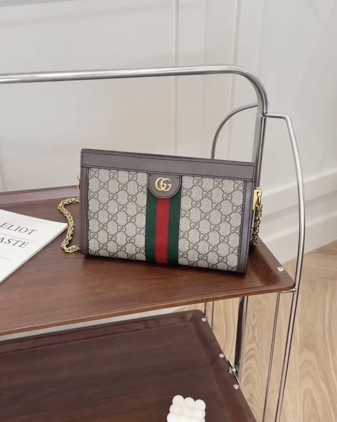 GUCCI｜OPHIDIA 小號夾子包 經典老花