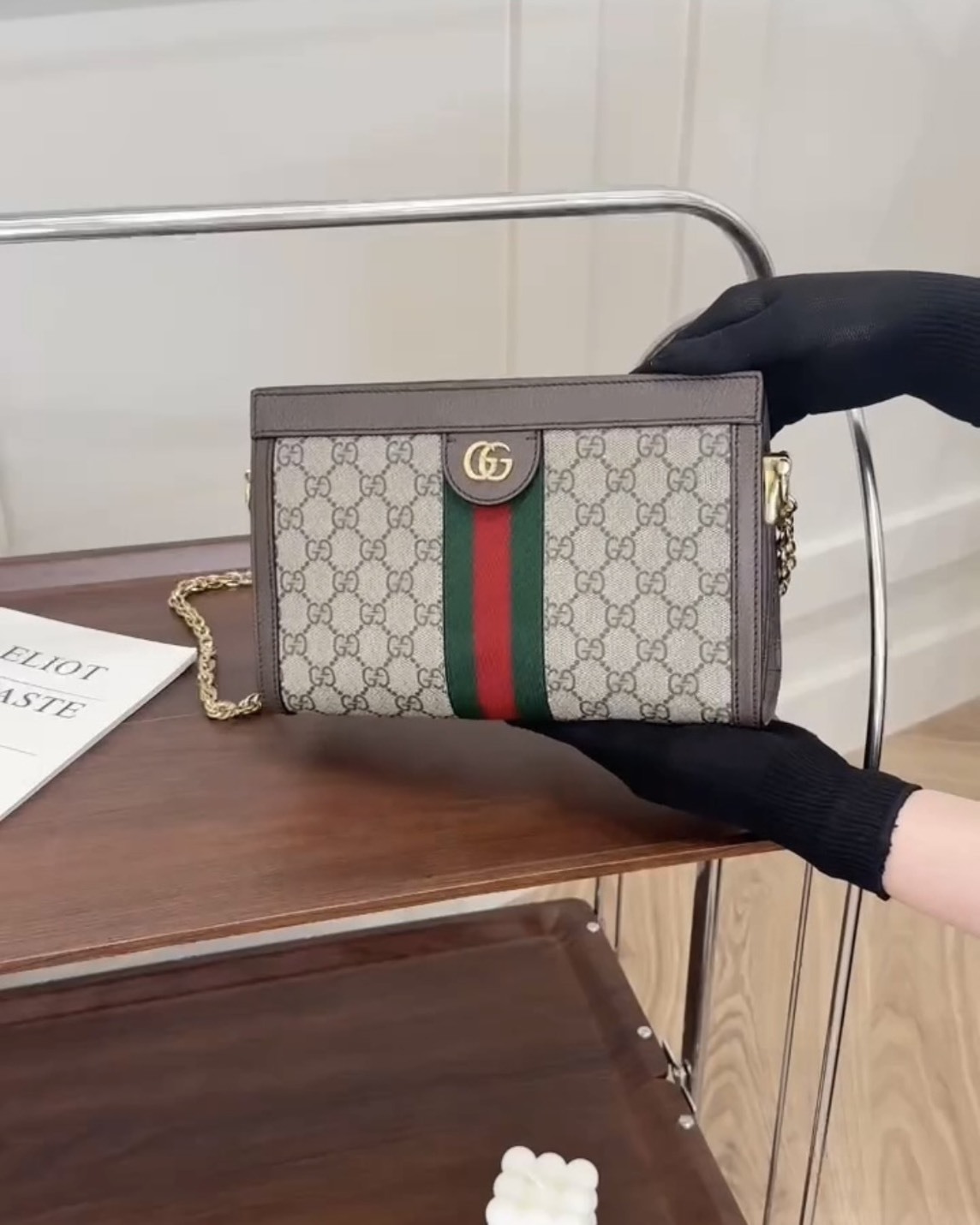 GUCCI｜OPHIDIA 小號夾子包 經典老花