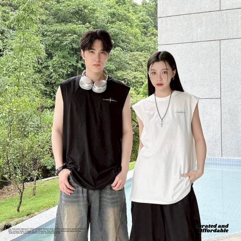 十字芒星印花無袖背心