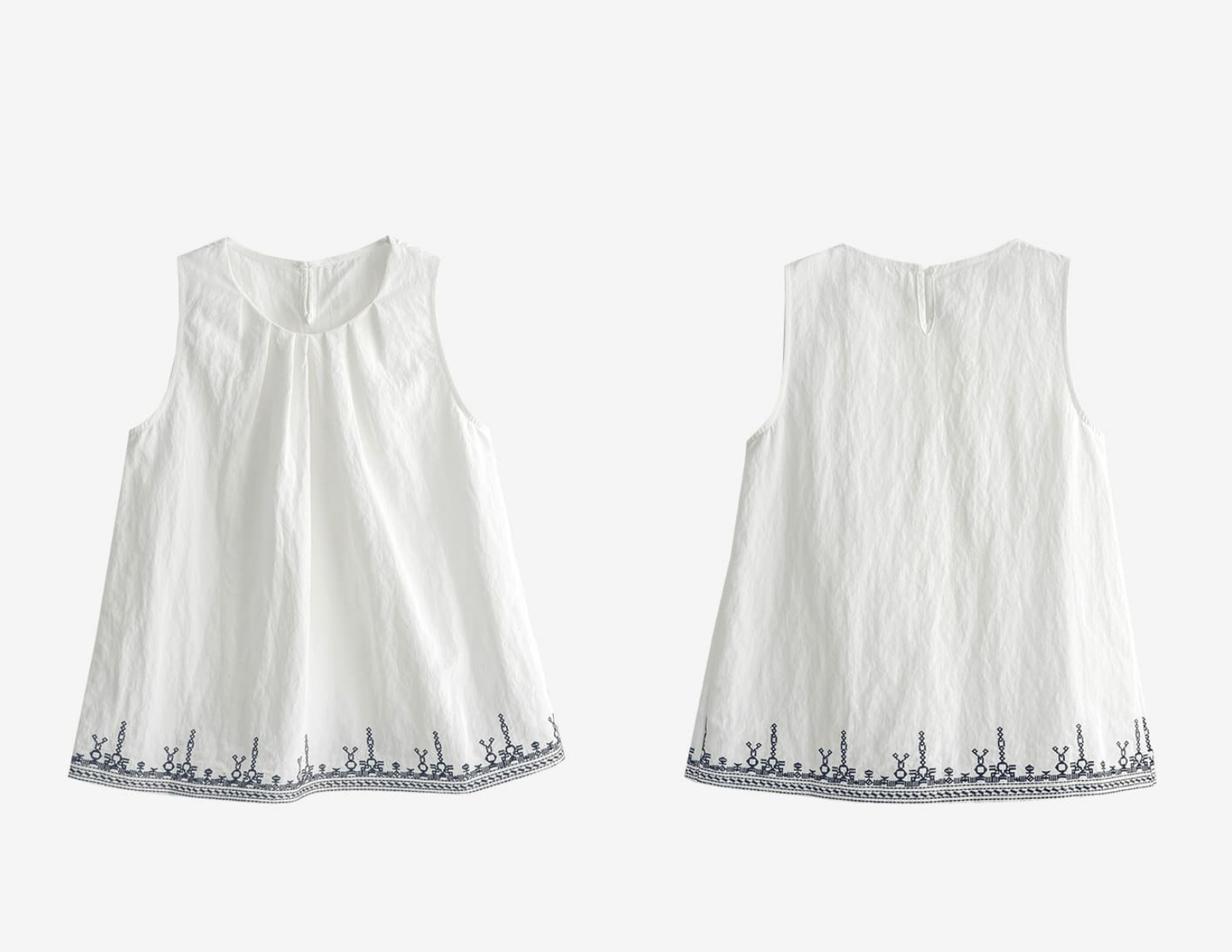 韓國Cherrykoko授權 韓系小復古刺繡圖騰壓摺傘擺背心