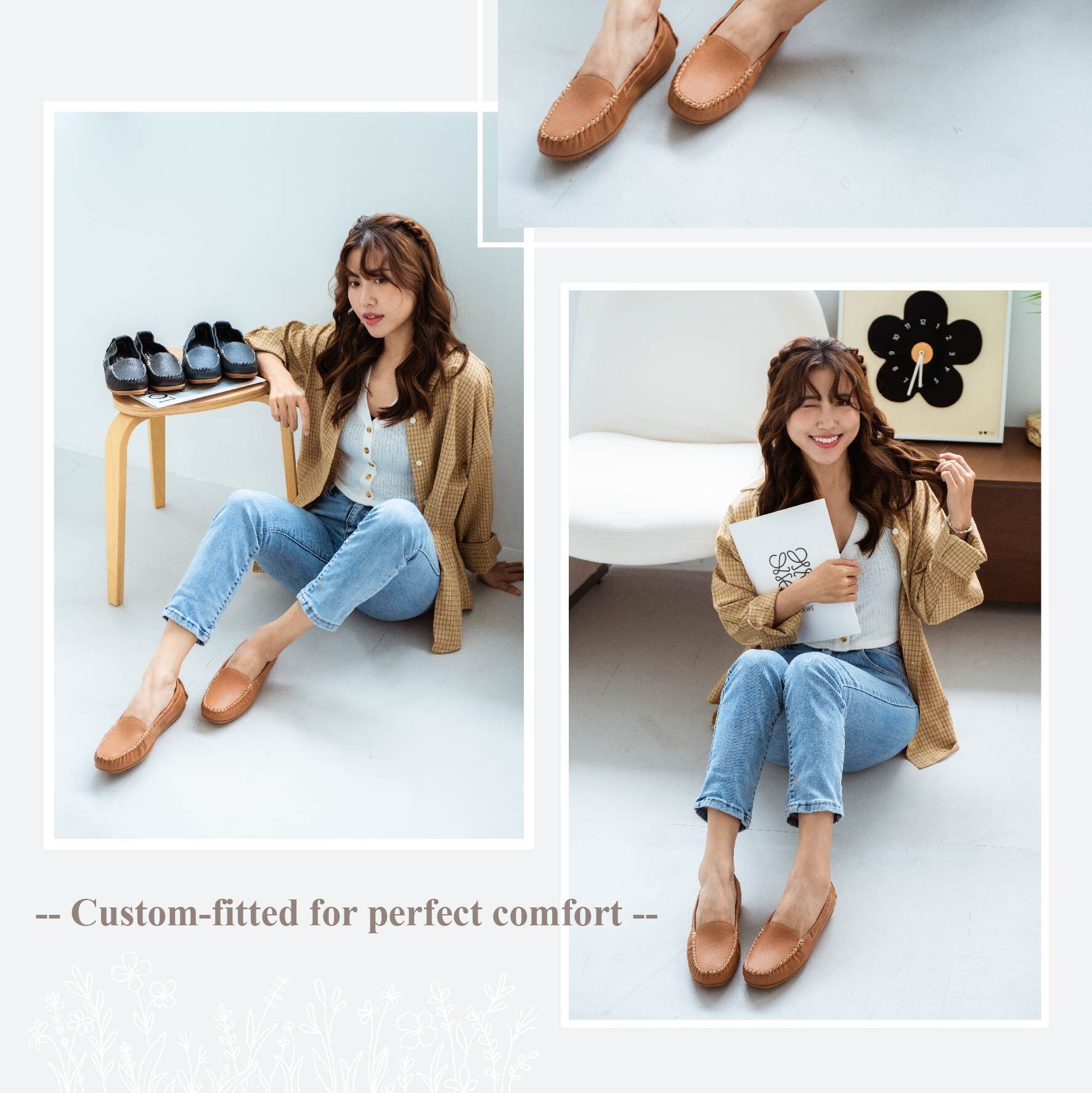 氣墊舒壓豆豆鞋｜OL必備 久站會議或外出皆舒適