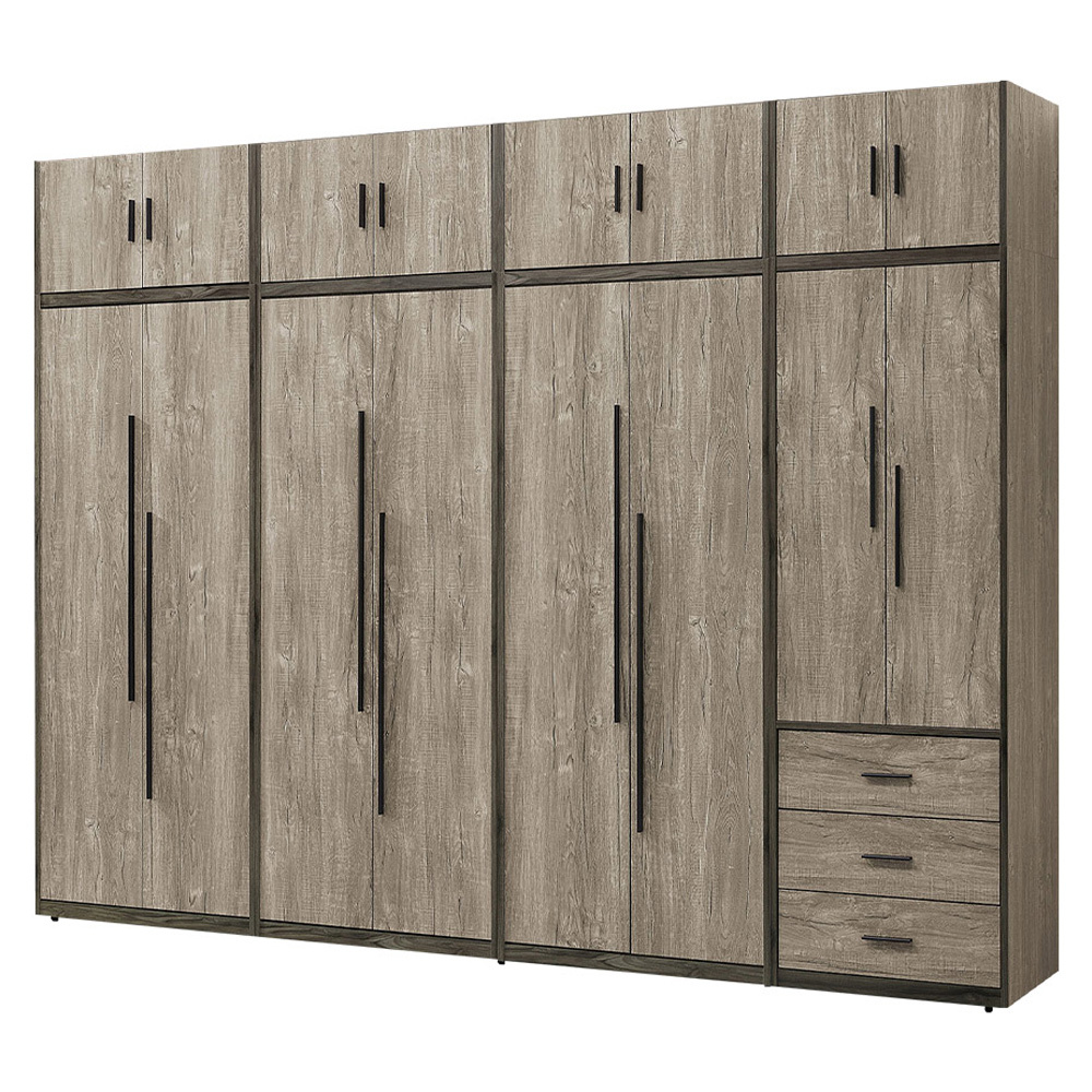 奧伊9.6尺加高型多功能收納衣櫃組合(衣櫃+棉被收納櫃)