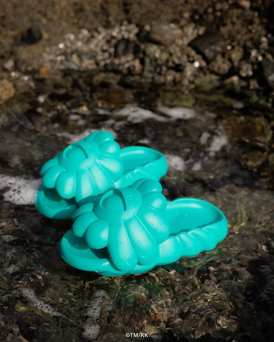 Takashi Murakami OHANA FULL-BLOOM Aqua Green 村上隆 太陽花拖鞋 水綠色