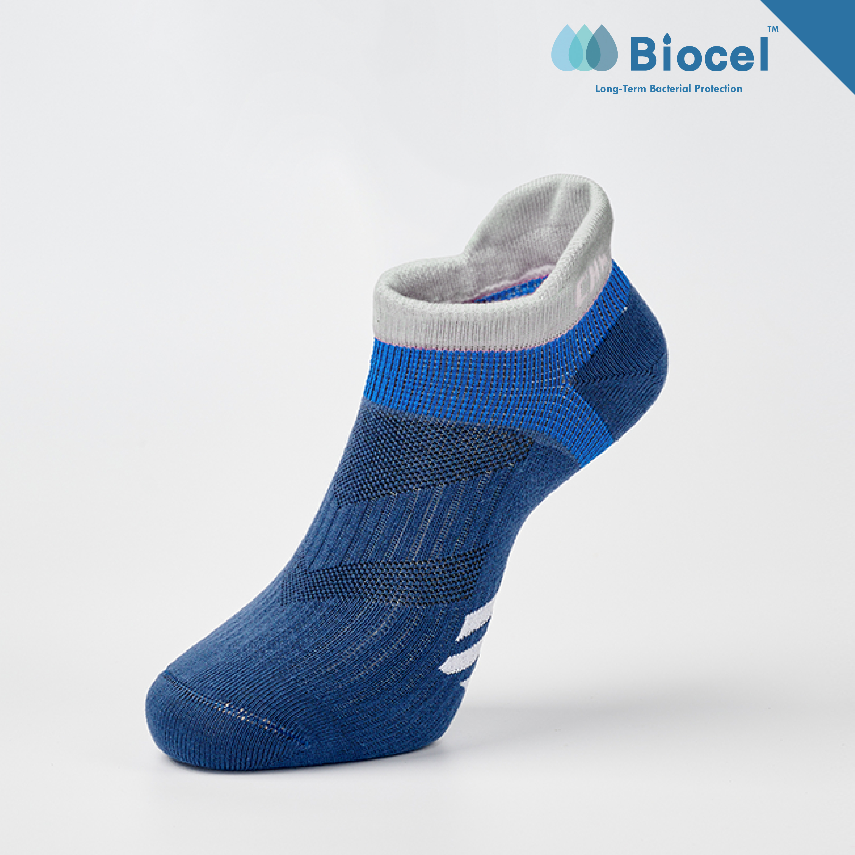 輕量後枕運動踝襪〈深藍〉