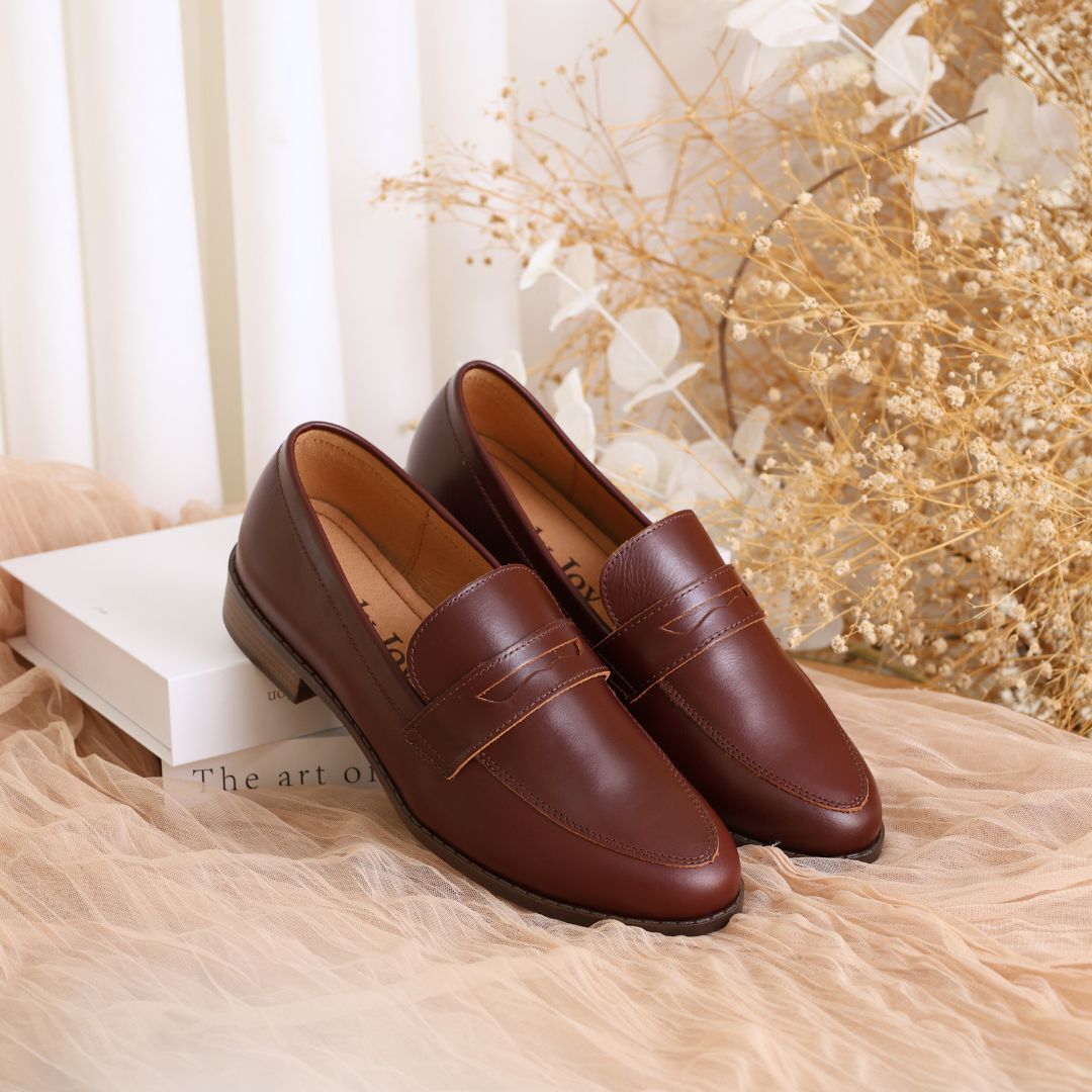 潘妮 樂福鞋-復古紅