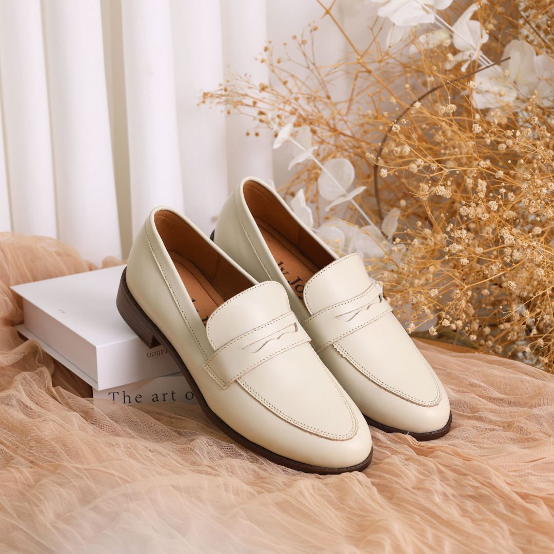 潘妮 樂福鞋-奶油白