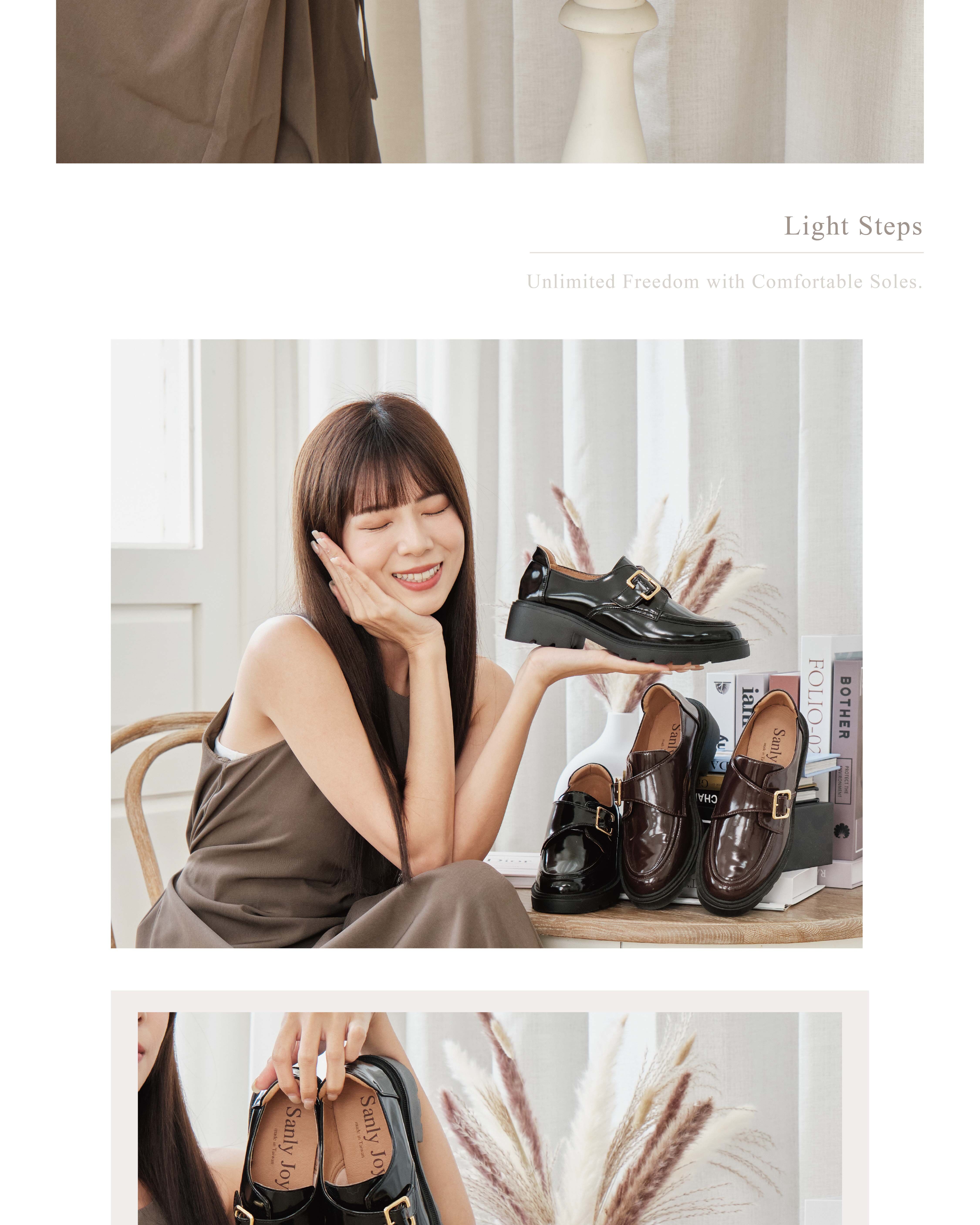 牛皮孟克樂福鞋|質感金屬扣環提升整體造型感