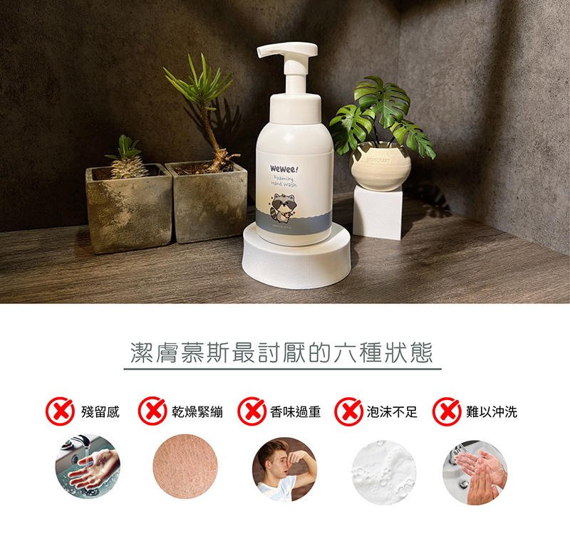 WeWee，玻尿酸保濕洗手慕斯，蜜桃茶境