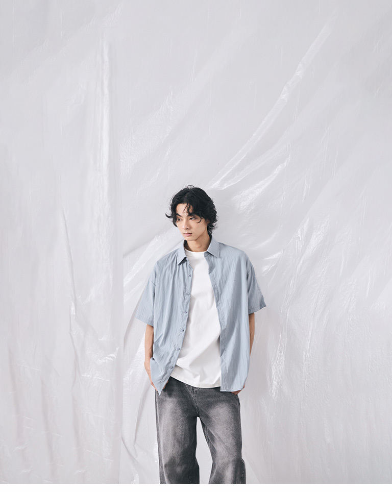 Men's White Washed Diagonal Cut Denim Pants S/M/L/XL【04011810】in stock+pre-order