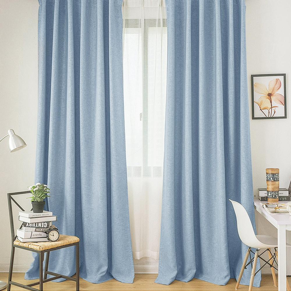 全遮光窗簾 • 格紋 • 天藍