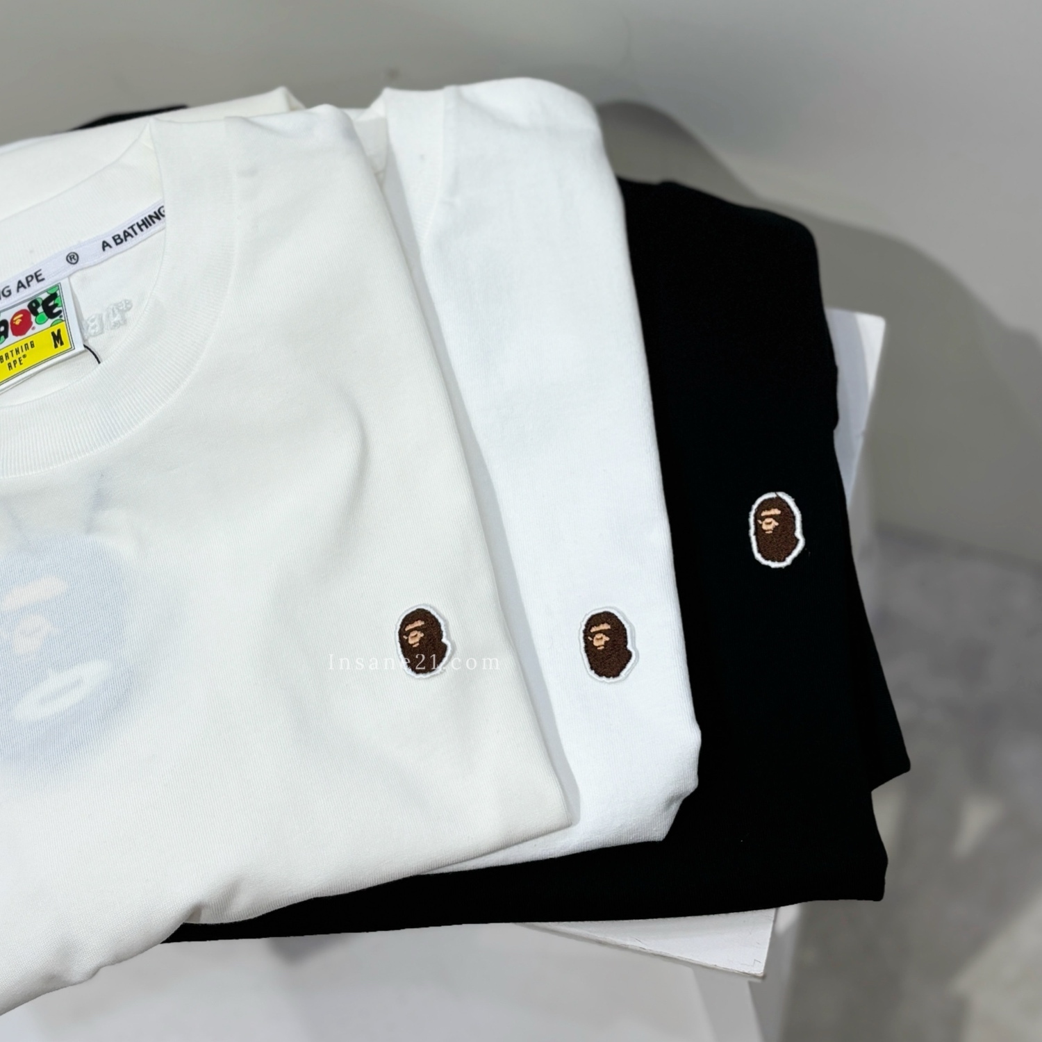 BAPE HEAD ONE POIN 左胸 小猿人頭 刺繡 LOGO 短袖 短T