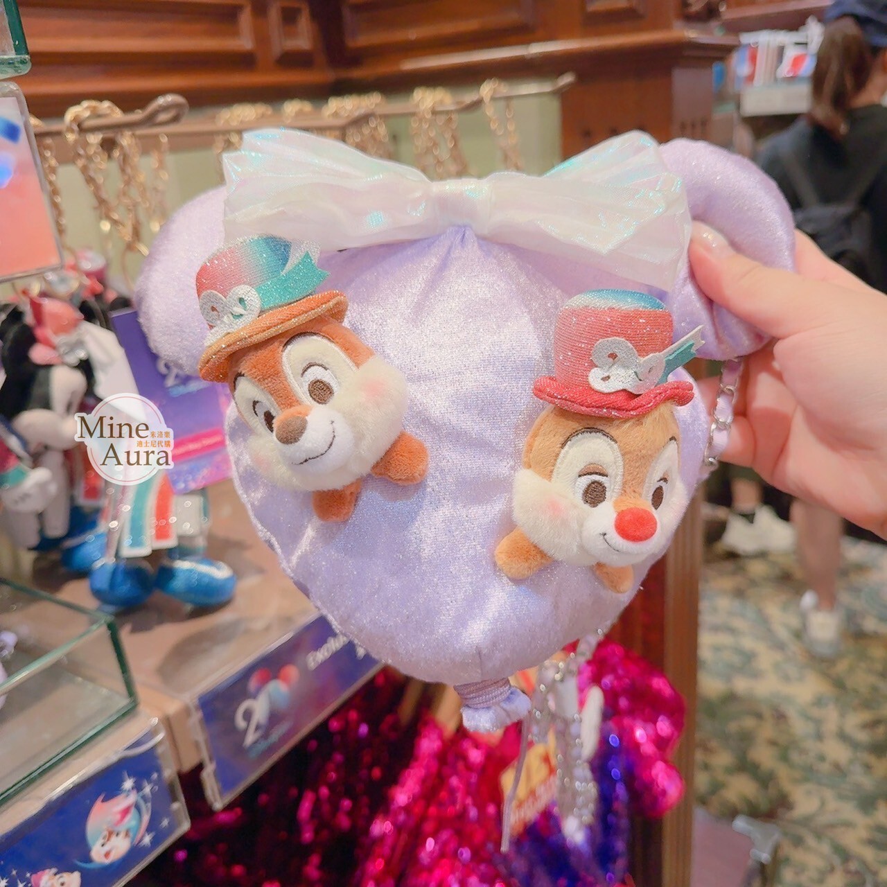 20周年奇妙派對 奇奇蒂蒂 Chip 'n Dale 氣球造型 斜背包 -香港迪士尼樂園
