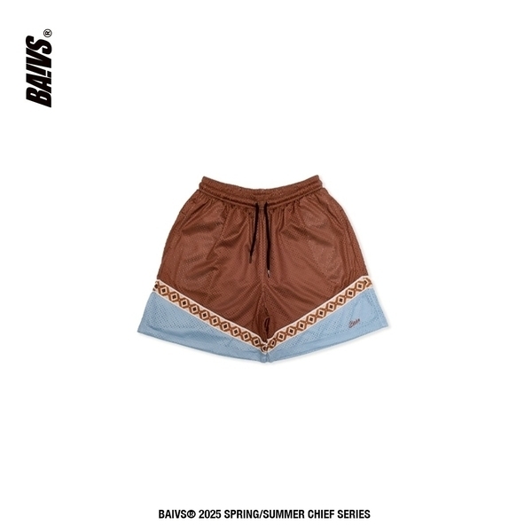 Baivs Mesh Shorts BST66358 男 球參 球褲 雙層 網眼 短褲 棕藍