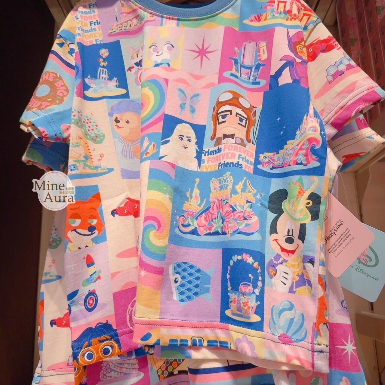 20周年奇妙派對 米奇 Mickey 與好友們 滿版圖案 兒童 短T 上衣 -香港迪士尼樂園