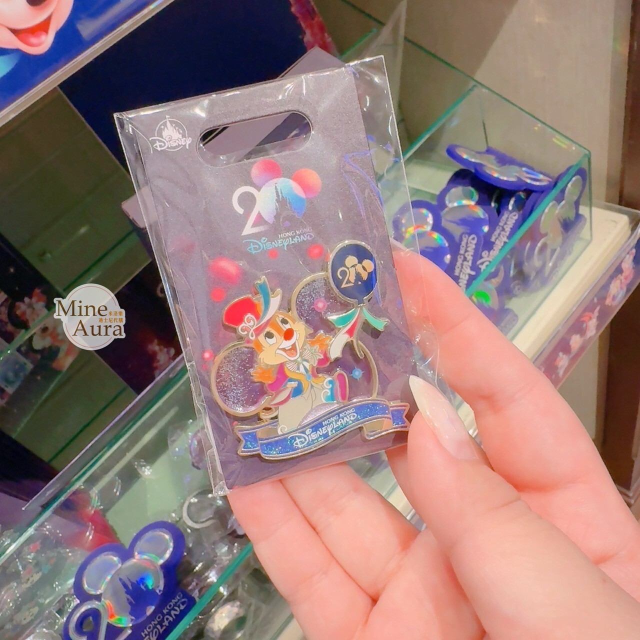 20周年奇妙派對 紅鼻 蒂蒂 Dale 造型 徽章 PIN 奇奇蒂蒂 Chip 'n Dale -香港迪士尼樂園