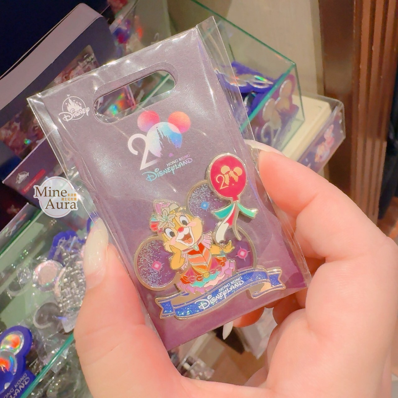 20周年奇妙派對 克莉絲 Clarice 造型 徽章 PIN 奇奇蒂蒂 Chip 'n Dale -香港迪士尼樂園