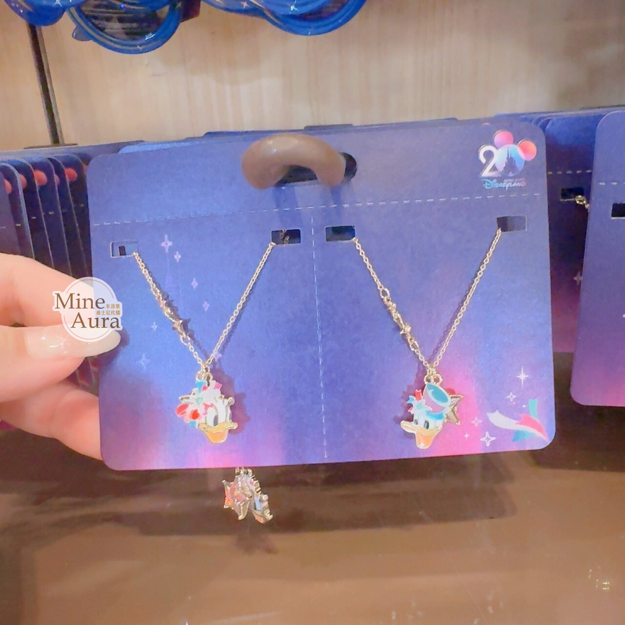 20周年奇妙派對 唐老鴨 Donald 黛西 Daisy 項鍊 2入組 -香港迪士尼樂園