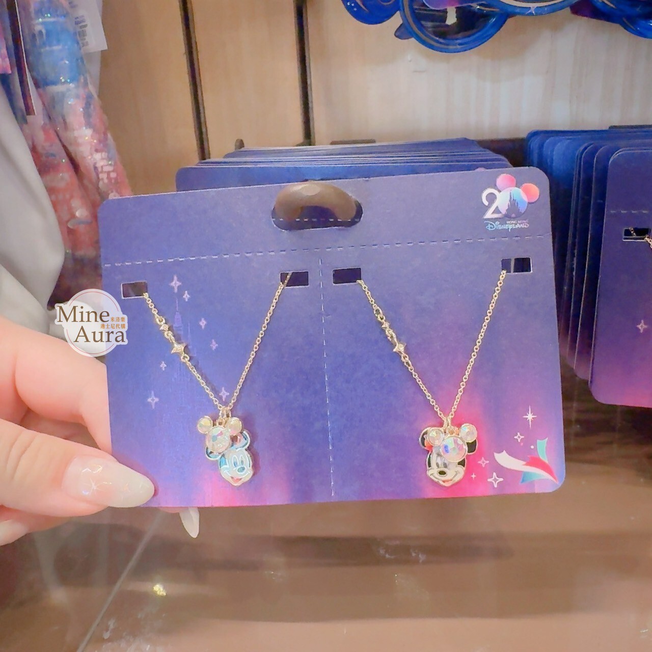 20周年奇妙派對 米奇 Mickey 米妮 Minnie 項鍊 2入組 -香港迪士尼樂園