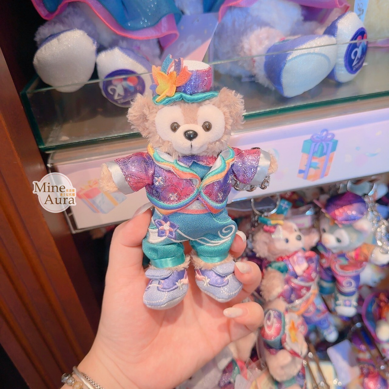 20周年奇妙派對 達菲Duffy與好友 達菲 Duffy 絨毛 鑰匙圈 吊飾 -香港迪士尼樂園