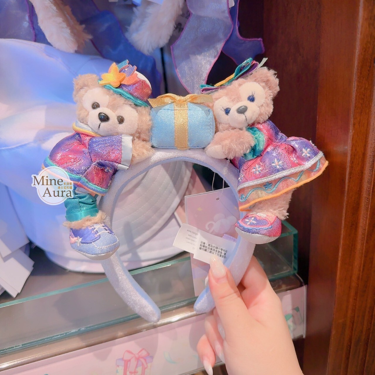 20周年奇妙派對 達菲Duffy與好友 達菲 Duffy 雪莉玫 ShellieMay 絨毛 趴趴 趴姿 造型 髮圈 髮箍 -香港迪士尼樂園