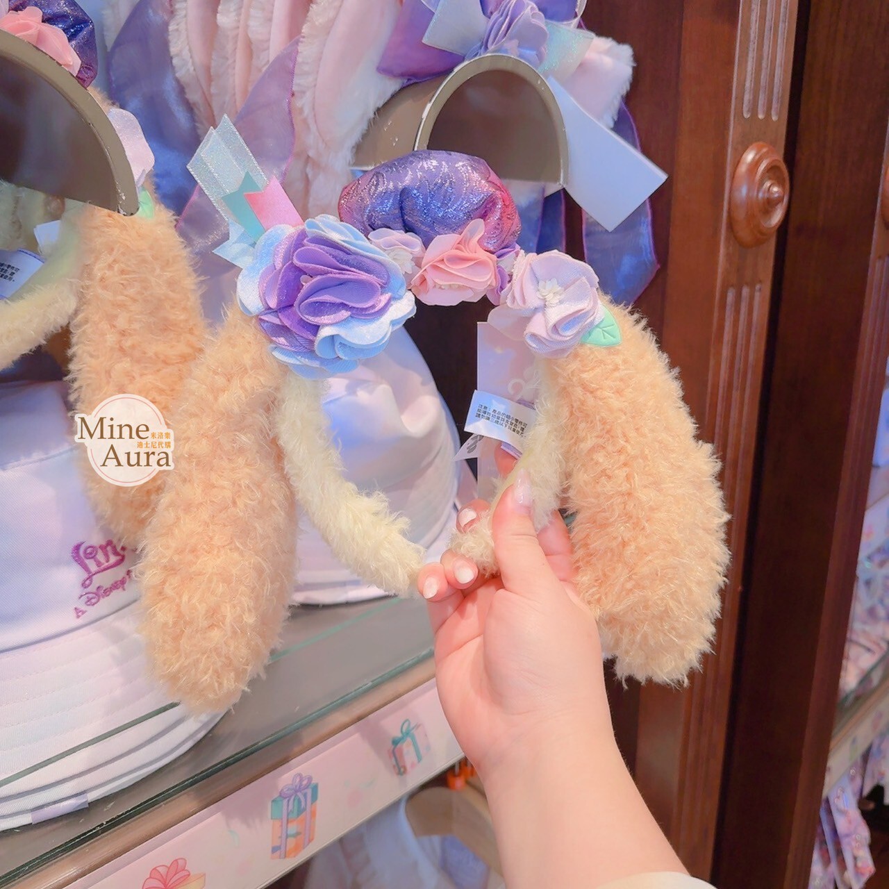 20周年奇妙派對 達菲Duffy與好友 可琦安 餅乾 CookieAnn 絨毛立體耳朵 造型 髮圈 髮箍 -香港迪士尼樂園