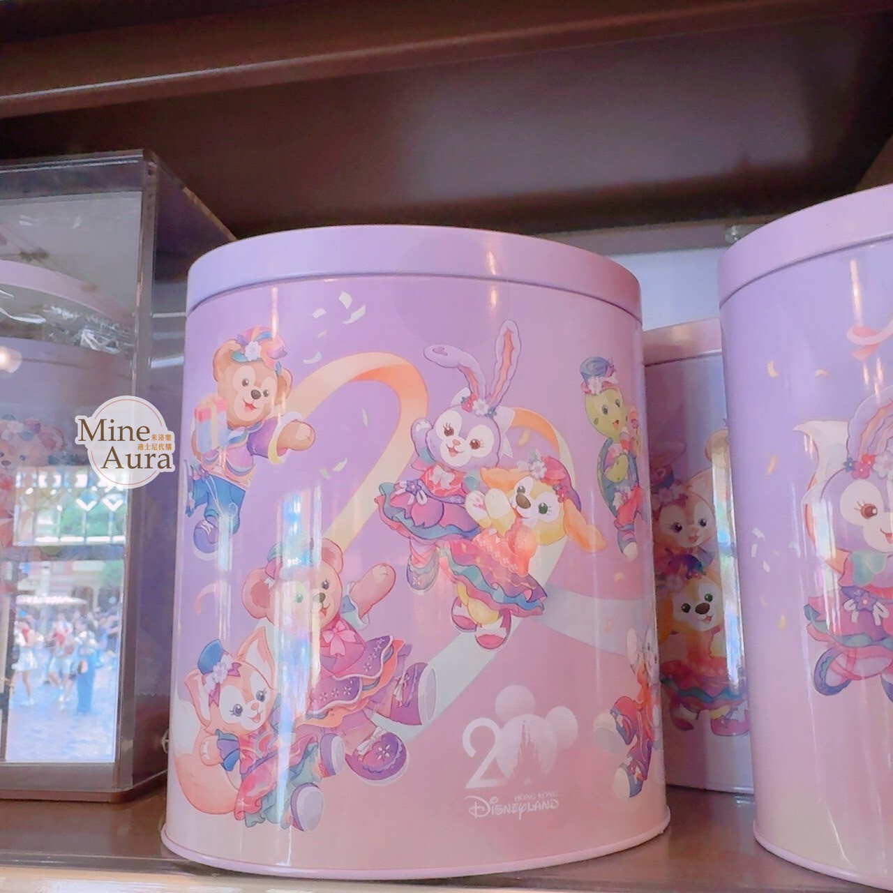 20周年奇妙派對 達菲Duffy與好友 曲奇餅乾 橢圓桶 鐵盒 -香港迪士尼樂園