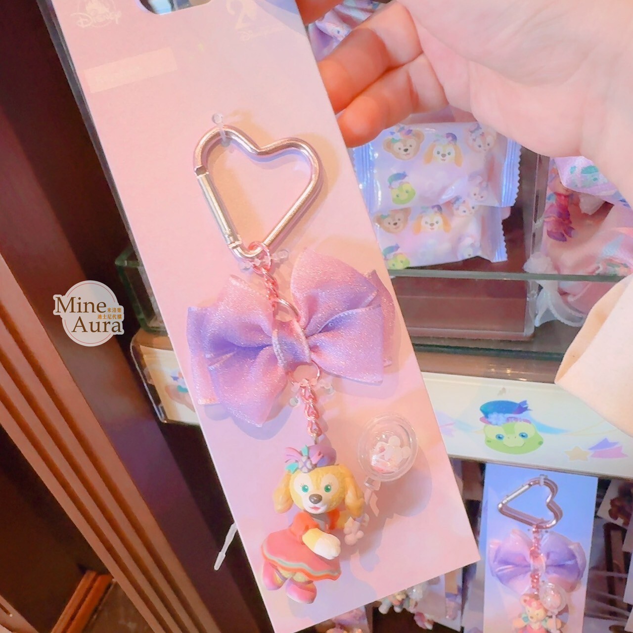 20周年奇妙派對 達菲Duffy與好友 可琦安 餅乾 CookieAnn 蝴蝶結 愛心造型 鑰匙圈 吊飾 -香港迪士尼樂園