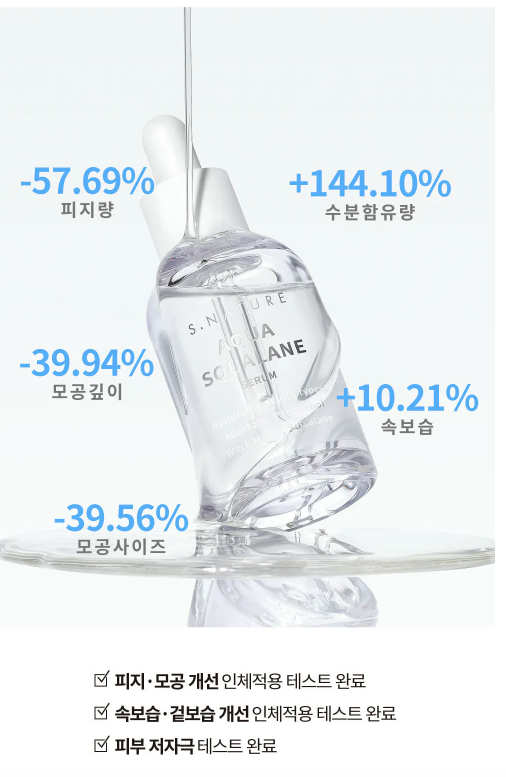 S.Nature Aqua Squalane Serum 角鯊烷迅速補水精華50ml 【皮膚增加144.1%水分含量 😍✔️✔️✔️】