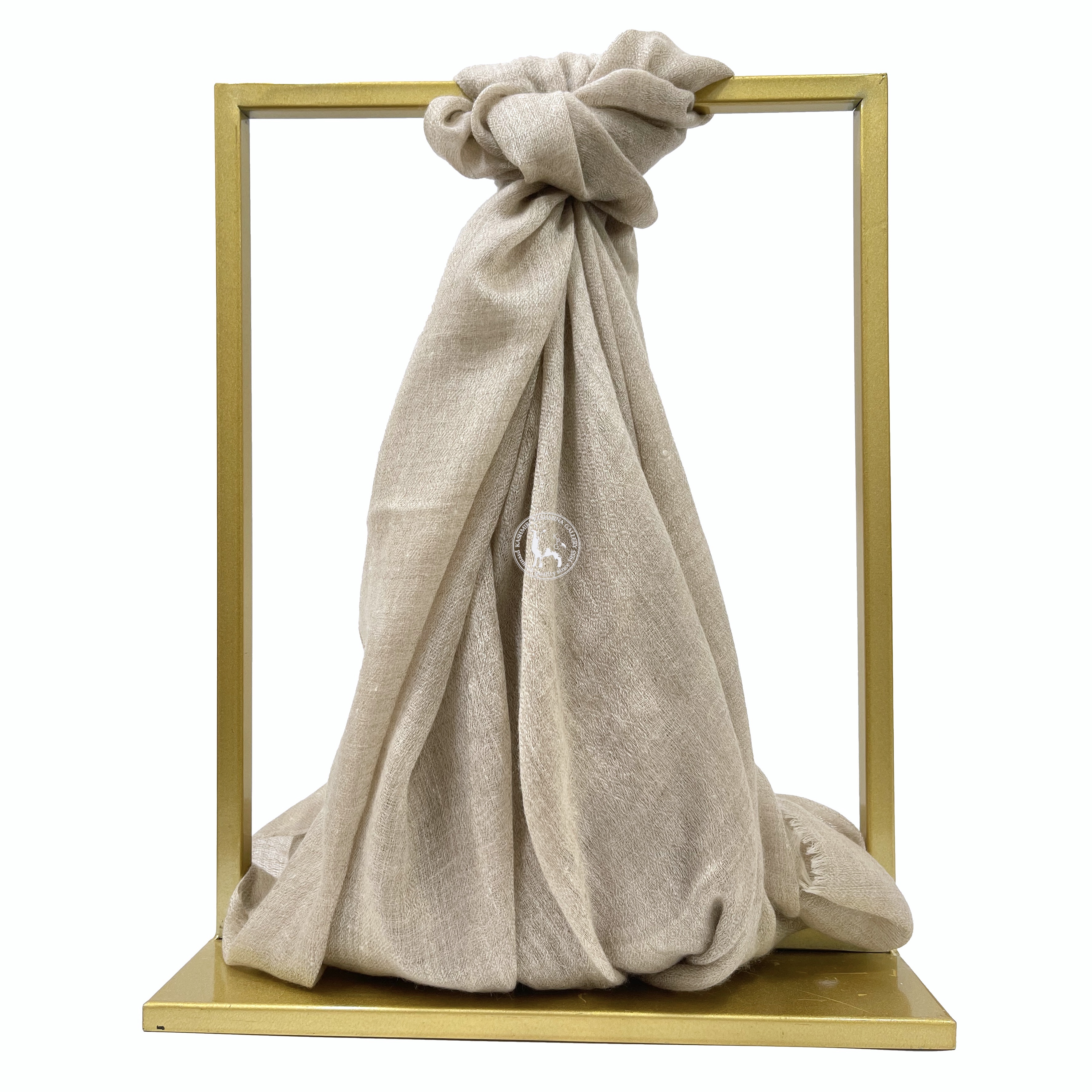 Natural Camel Beige Hand-Twisting Shahmina Shawl