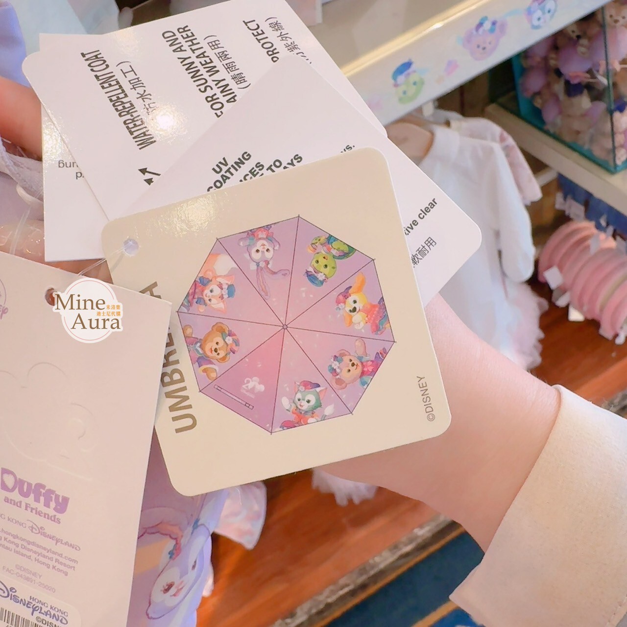 20周年奇妙派對 達菲Duffy與好友 圖案 折疊傘 雨傘 附傘袋 -香港迪士尼樂園