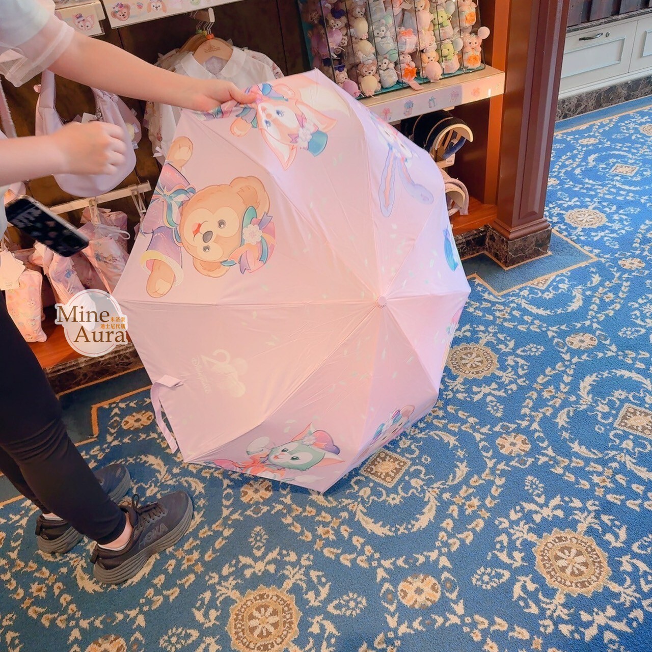 20周年奇妙派對 達菲Duffy與好友 圖案 折疊傘 雨傘 附傘袋 -香港迪士尼樂園