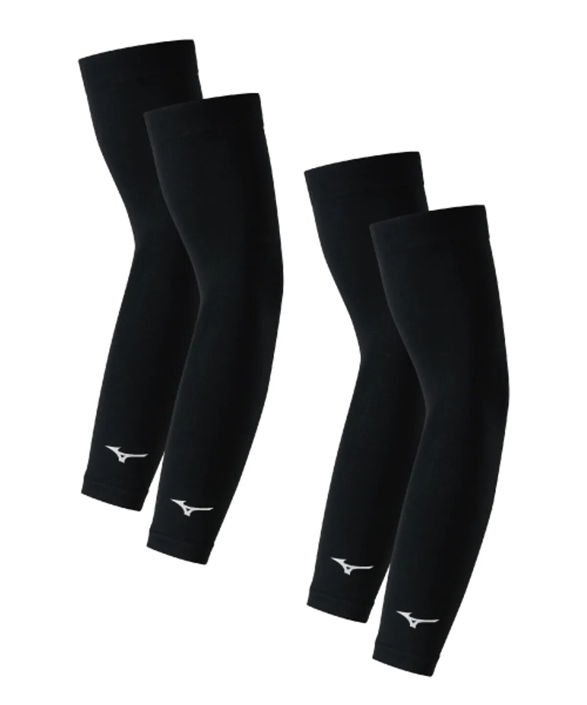 【OWN】MIZUNO 袖套 涼感 快乾 防曬 抗UV 單一尺寸 男女可穿 黑色 一組兩套