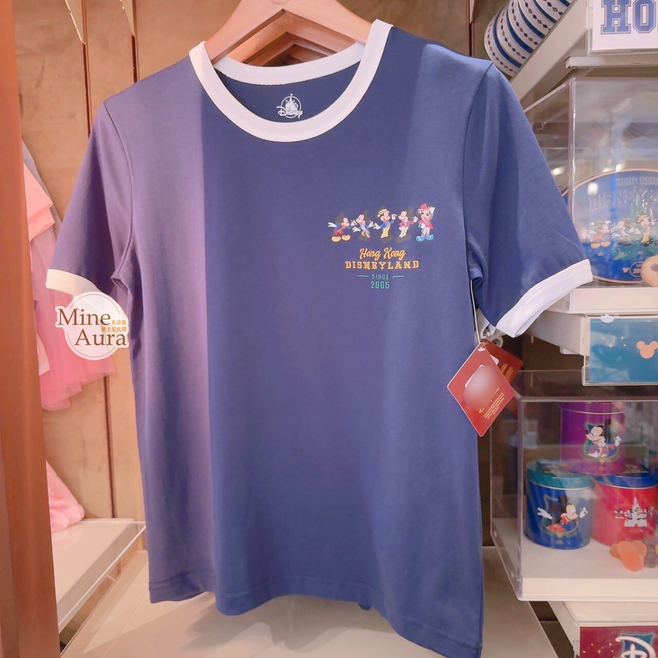 Since 2005 主題 米奇 Mickey 圖案 滾邊設計 女裝 短T 上衣 -香港迪士尼樂園