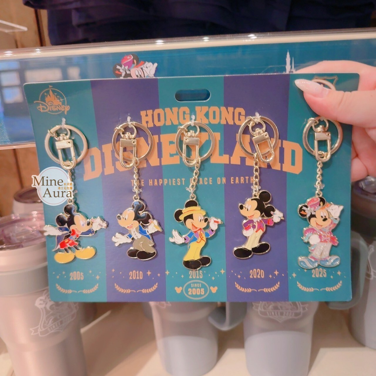 Since 2005 主題 米奇 Mickey 金屬 造型 鑰匙圈 吊飾 5入組 -香港迪士尼樂園