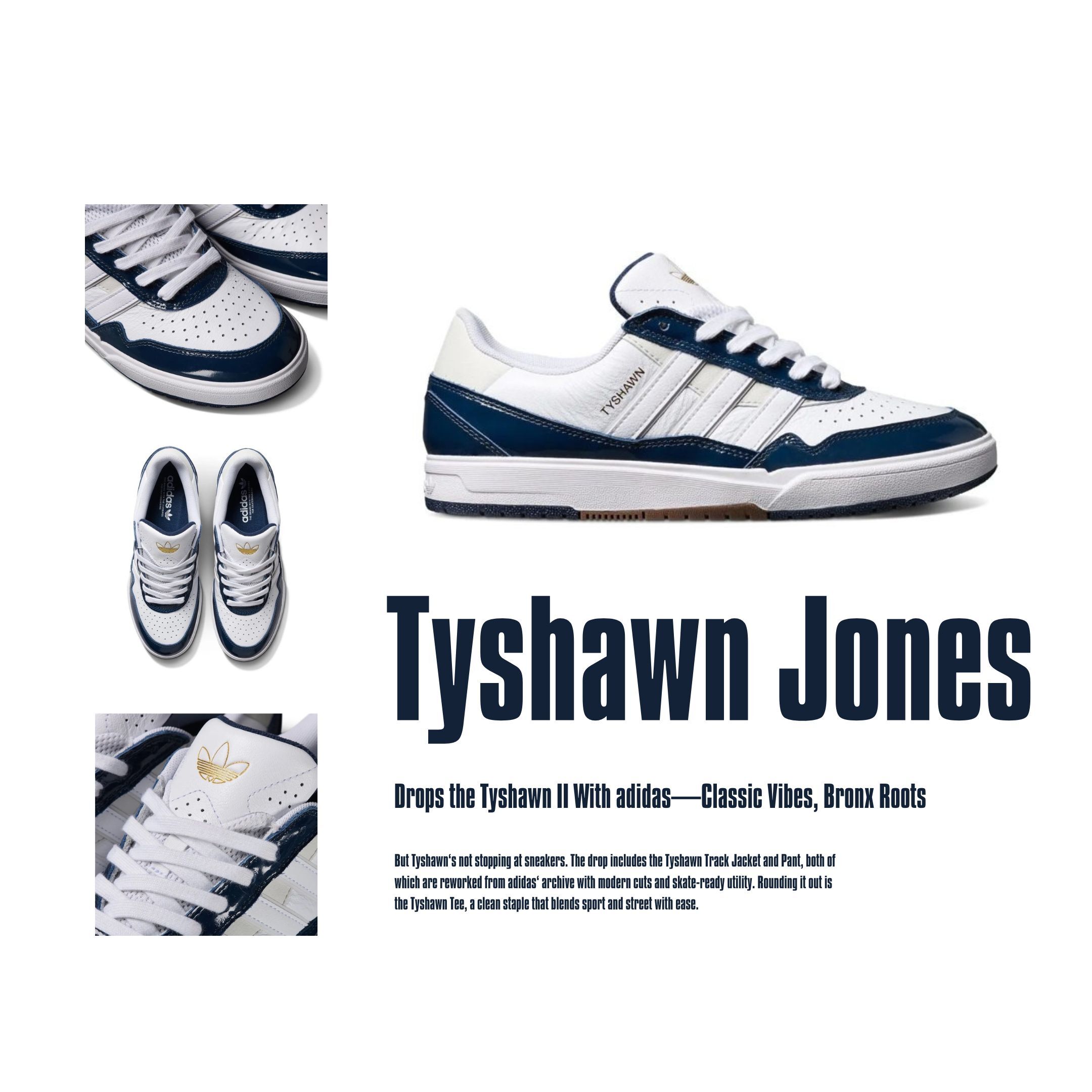 NICEDAY 代購 Adidas Tyshawn 2 聯名 深藍 藍白 白色 特殊款 復古 閃電藍 滑板 JQ1131