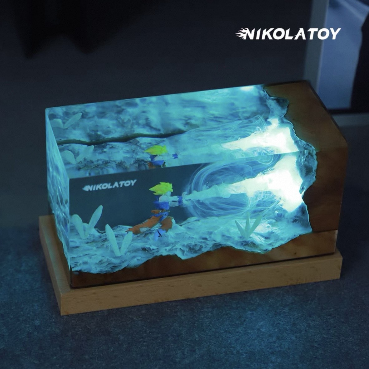 加大版 七龍珠 卡卡羅特 龜派氣功 樹脂 桌面 擺件 小夜燈