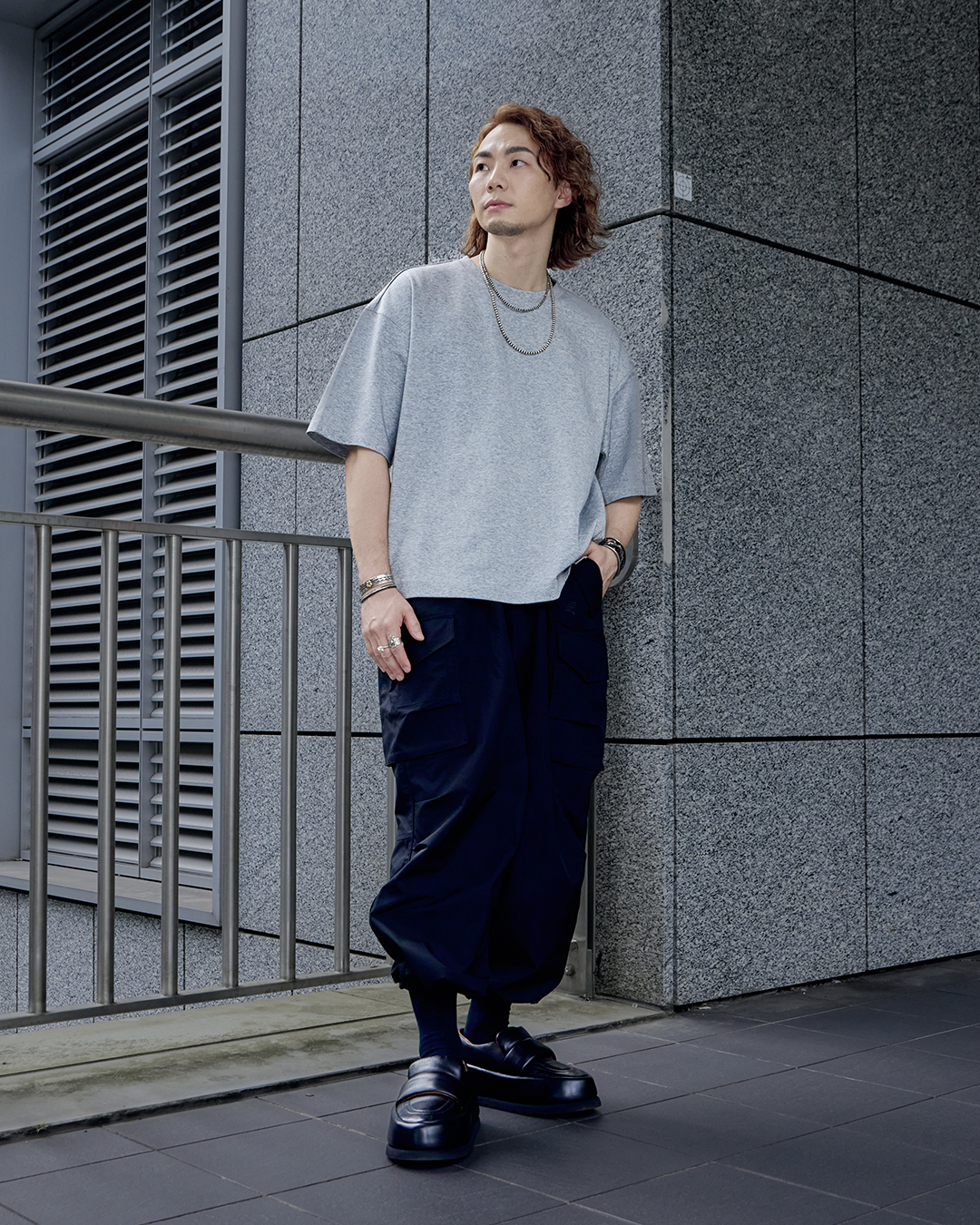 2025 接觸冷感 微寬身微短版 設計短袖上衣－雪花霧灰