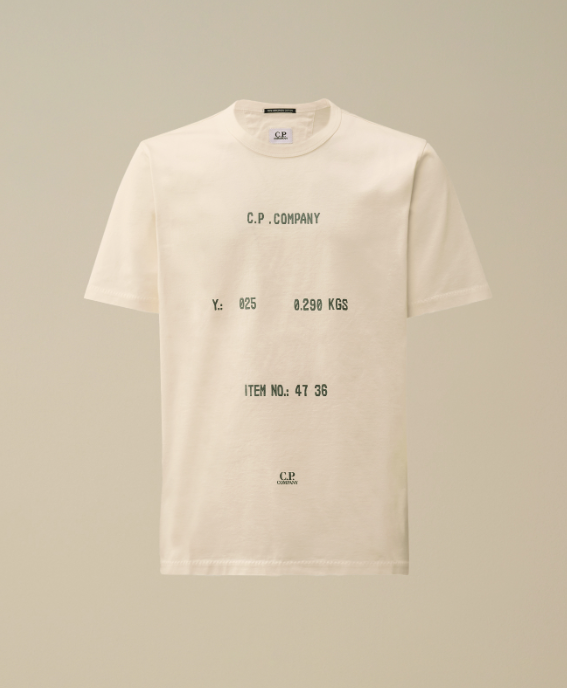 C.P. Company  30/2 絲光平紋針織胸前文字LOGO    T 恤   JUL25