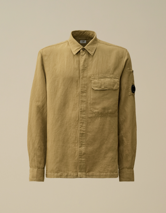 C.P. Company  輕盈透氣的軍裝風亞麻/棉上衣   JUL25