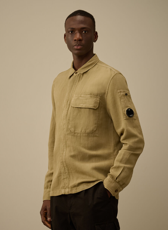 C.P. Company  輕盈透氣的軍裝風亞麻/棉上衣   JUL25