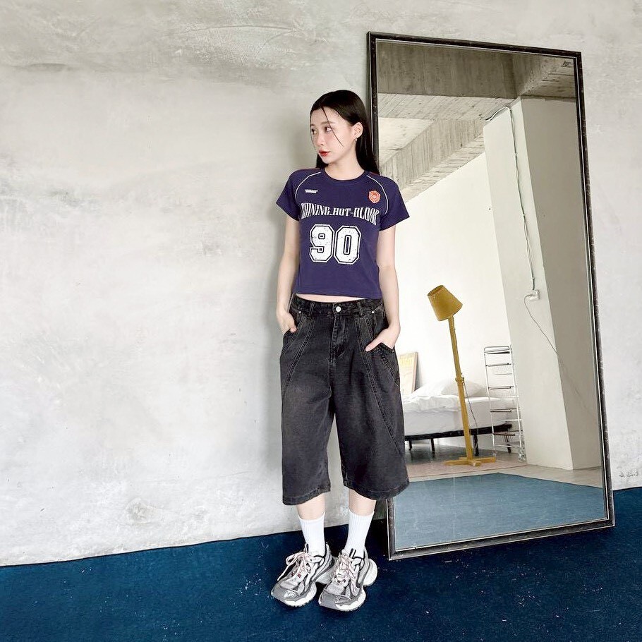 SHINING HOT BLOOD 90斑駁合身短TEE (2colors)