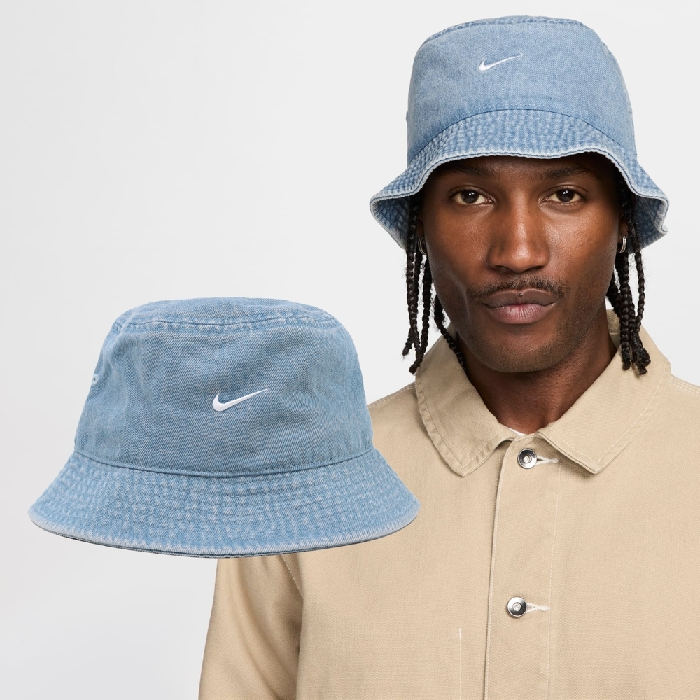 【逢甲 FUZZY】Nike Apex NSW 漁夫帽 丹寧藍 牛仔 刺繡 LOGO 遮陽帽 帽子 HF0384-429