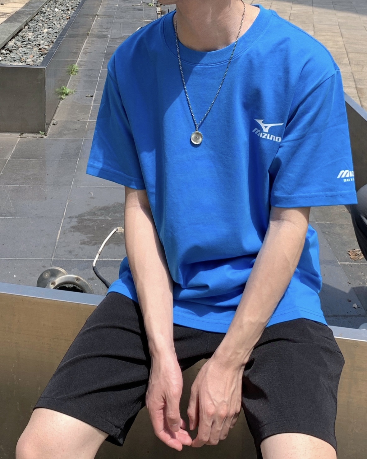 #預購 MIZUNO 小LOGO 純棉 短TEE 黑 / 藍