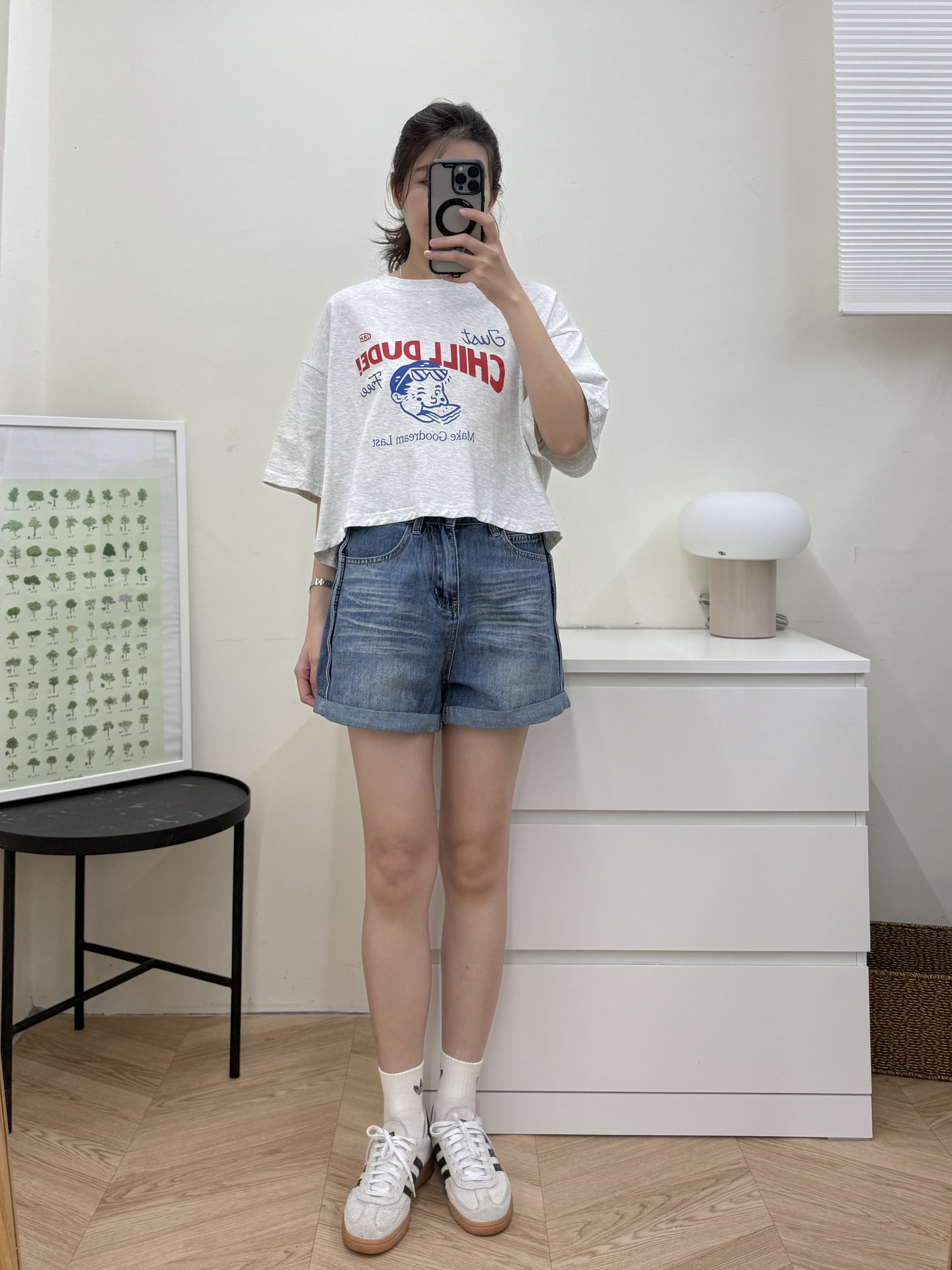 反摺牛仔短褲*2色