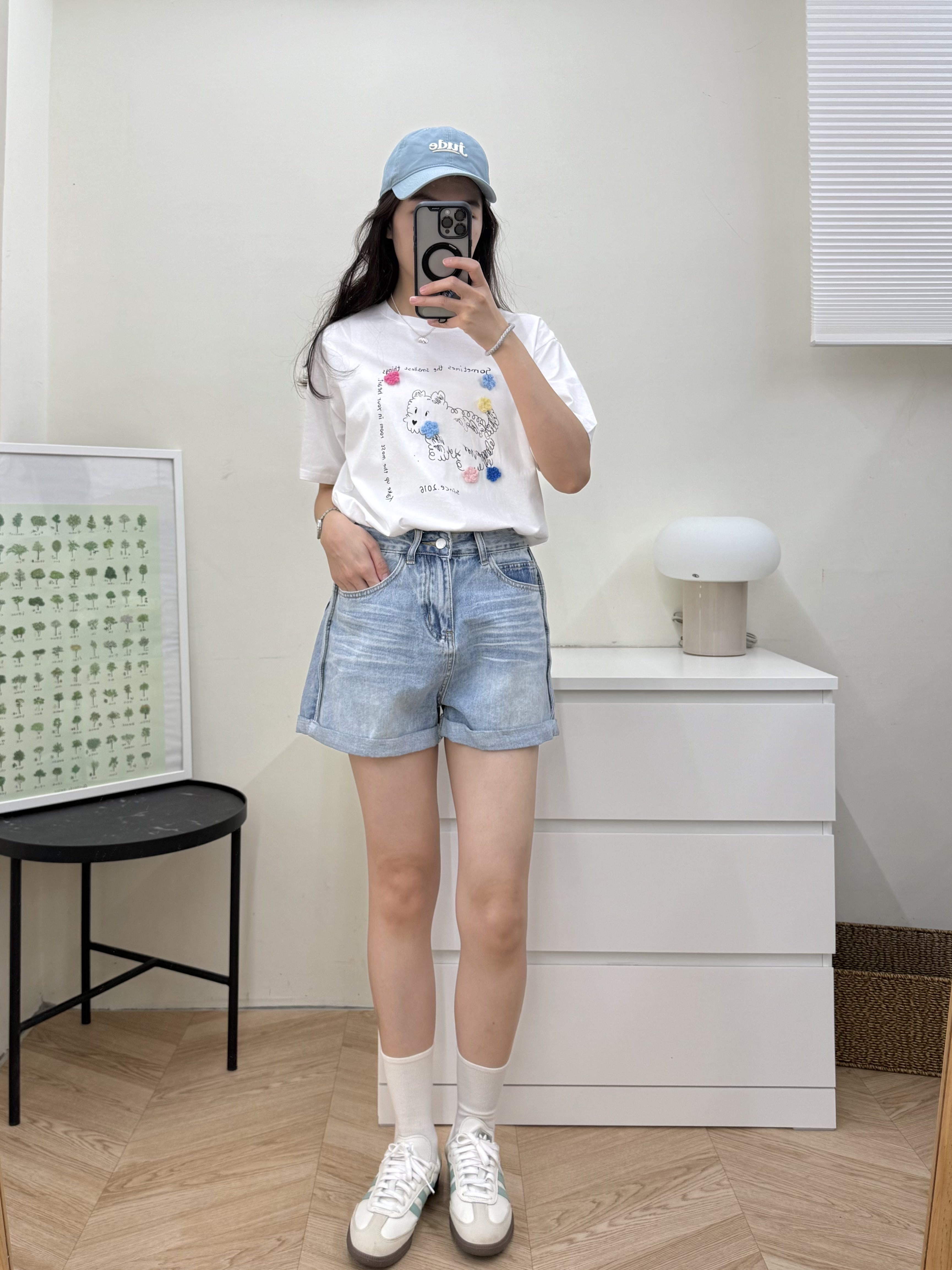 反摺牛仔短褲*2色