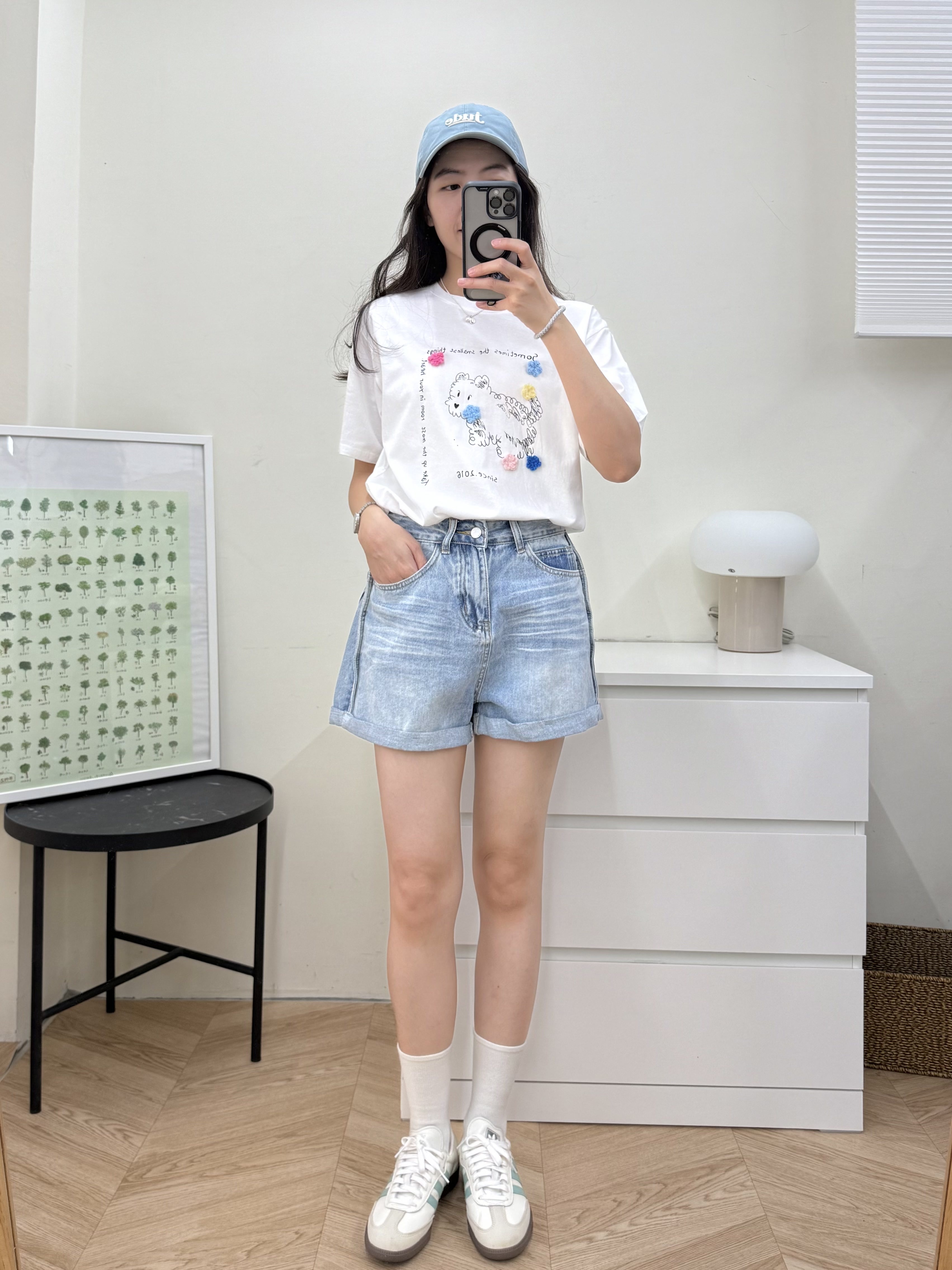 反摺牛仔短褲*2色