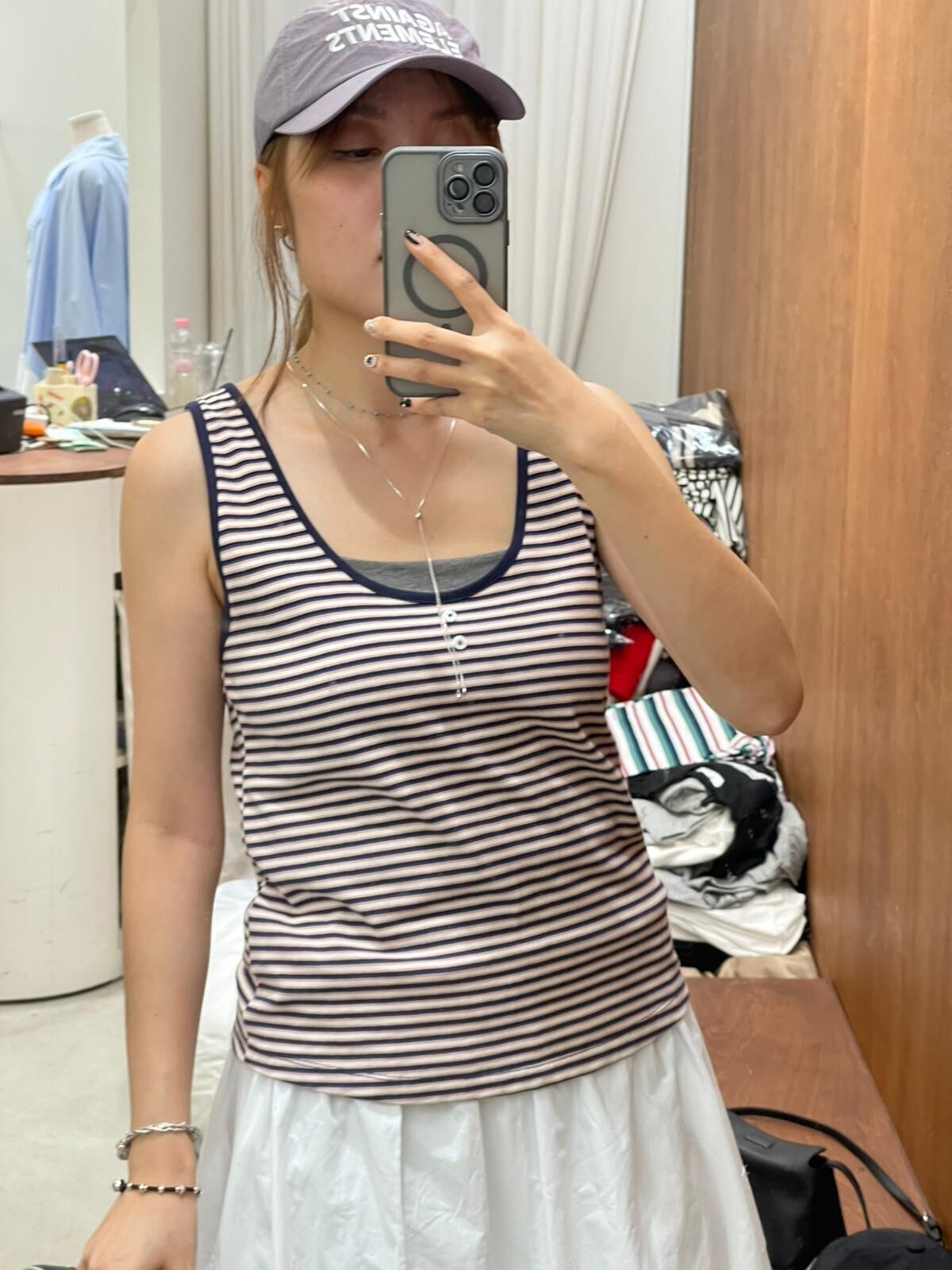 0212552a/韓國彩條彈性超強彈性雙流背心38-40/36-40/22