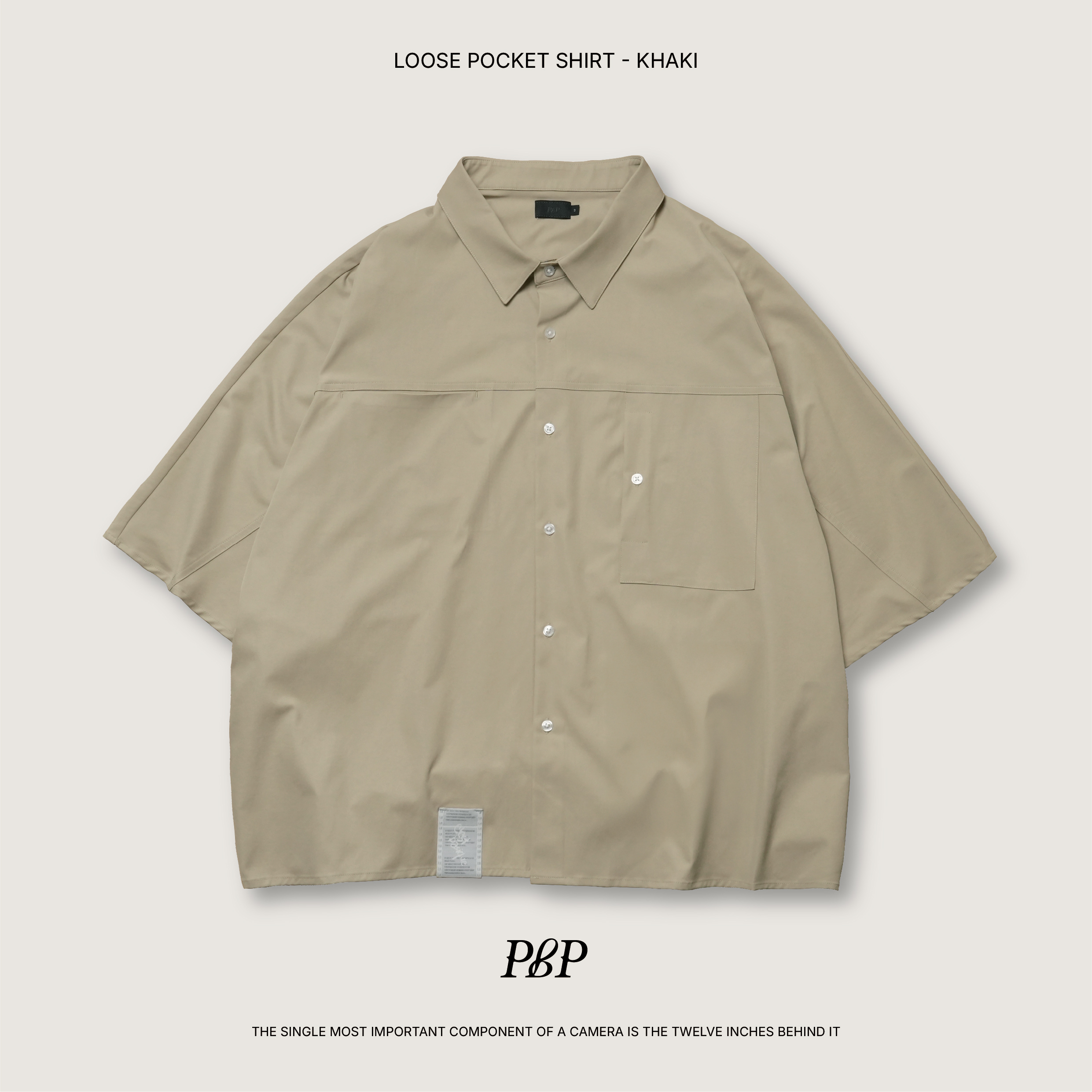 P.B.P - LOOSE POCKET SHIRT  - KHAKI