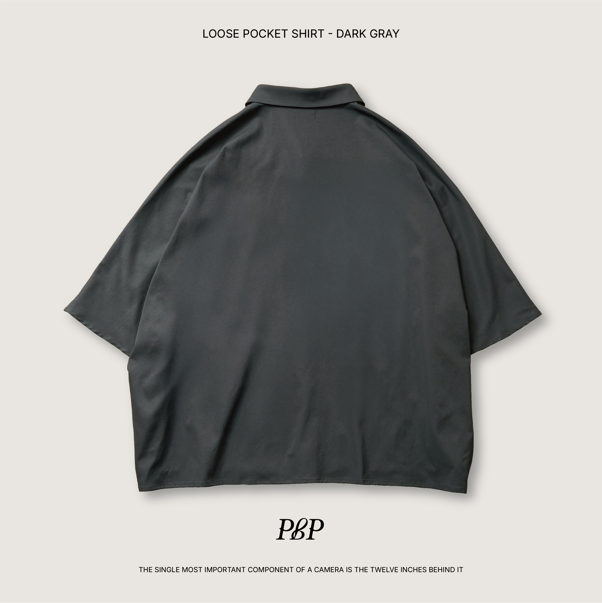 P.B.P - LOOSE POCKET SHIRT  - DARK GRAY